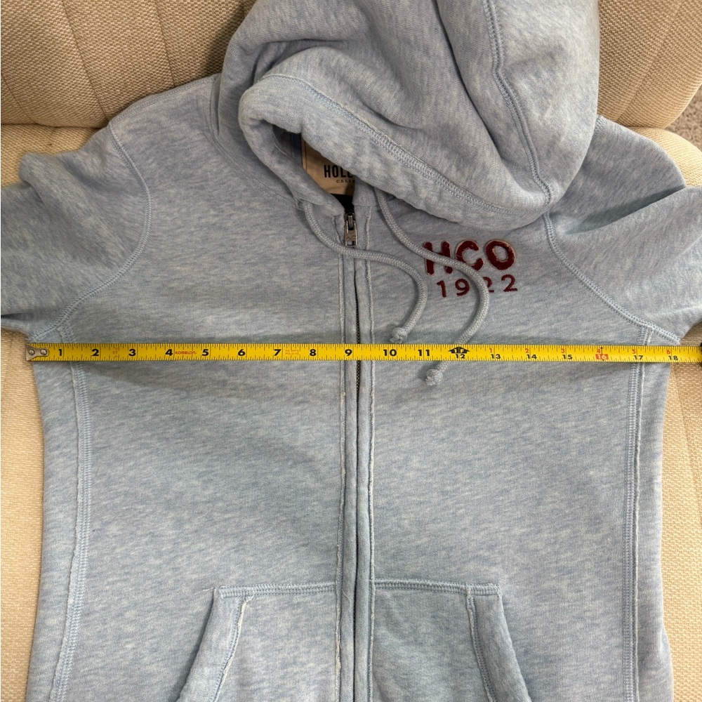 Hollister Light Blue Zip-Up Hoodie - Picture 5 of 5